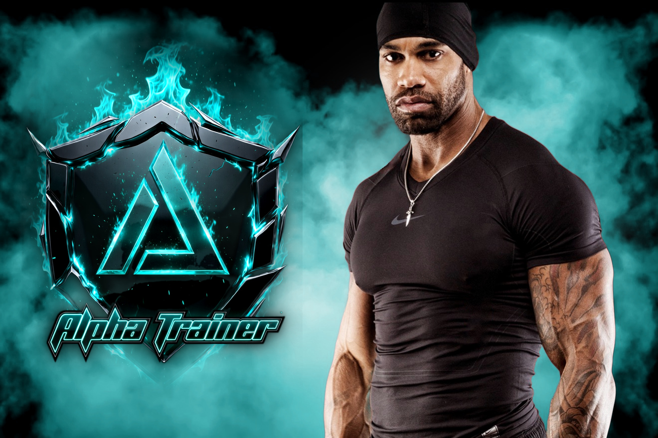 Coach Steve with the Alpha Trainer shield logo