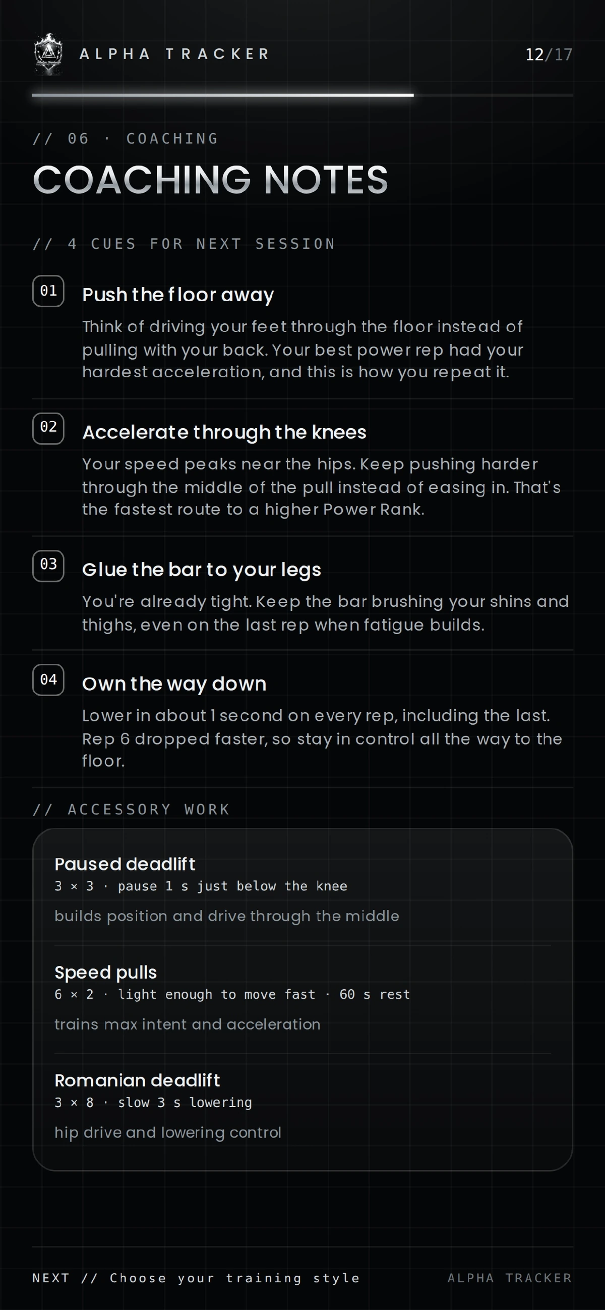 Coaching notes: four cues and accessory work
