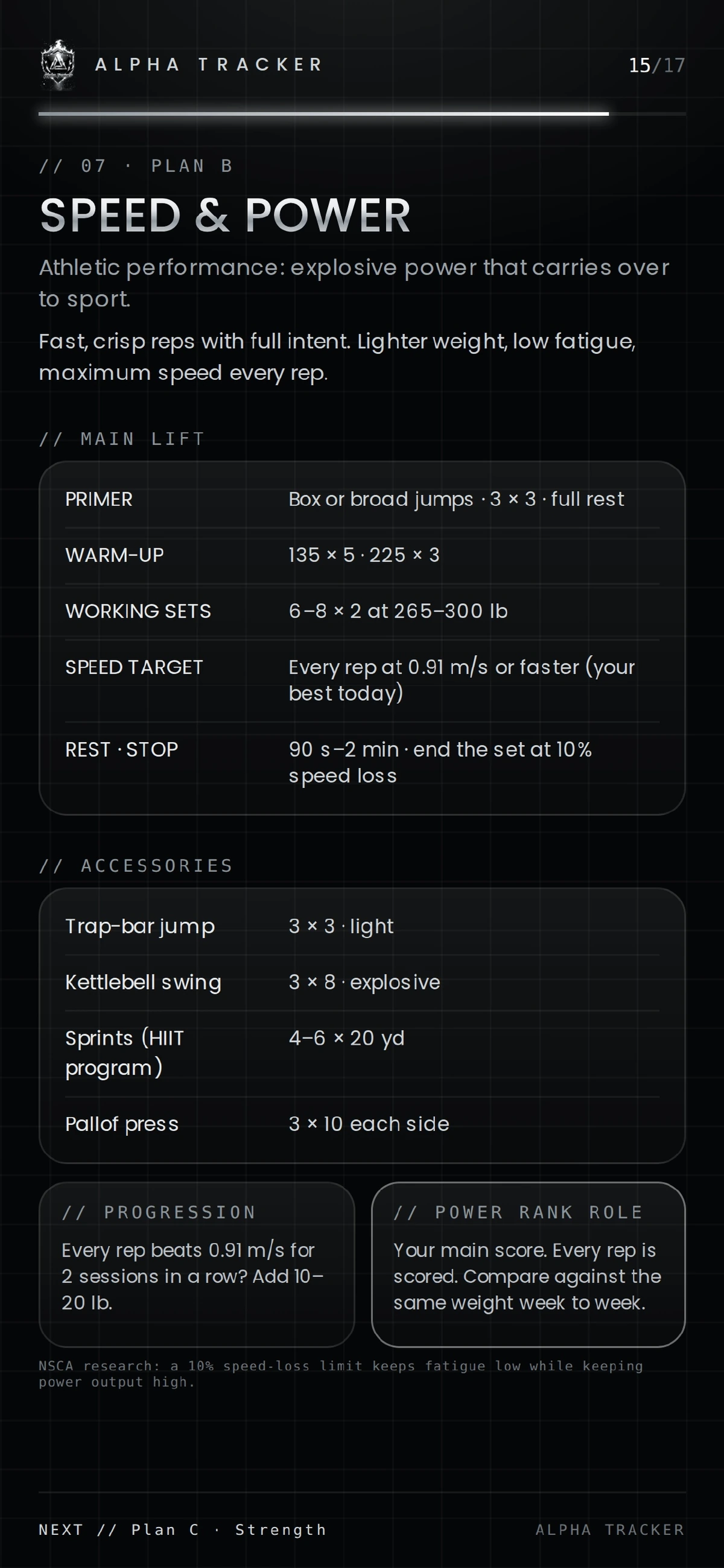 Plan B: Speed and power