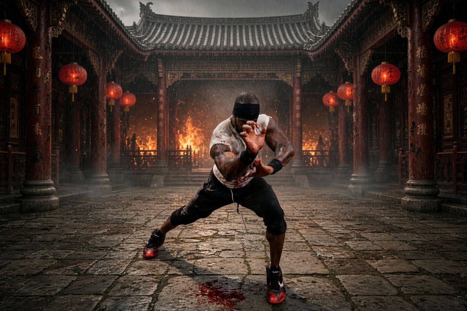 Black Tiger poster: the author in a tiger claw stance